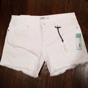 Just Black white denim shorts